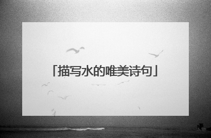 描写水的唯美诗句