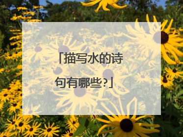 描写水的诗句有哪些?