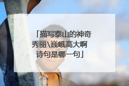 描写泰山的神奇秀丽\巍峨高大啊诗句是哪一句