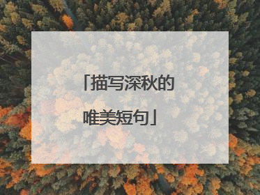 描写深秋的唯美短句