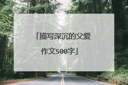 描写深沉的父爱作文500字