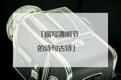 描写清明节的诗句古诗