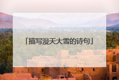 描写漫天大雪的诗句