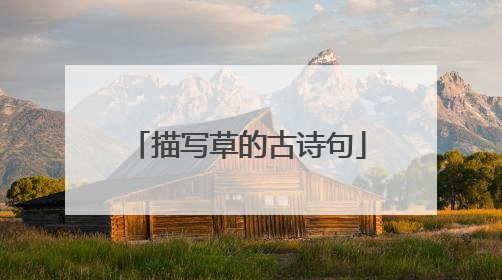 描写草的古诗句