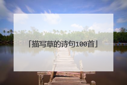 描写草的诗句100首