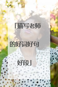 描写老师的好词好句好段