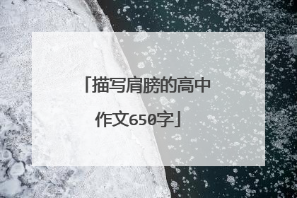 描写肩膀的高中作文650字