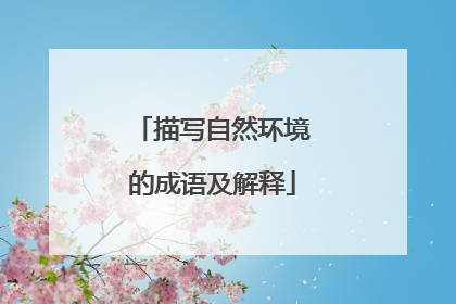 描写自然环境的成语及解释