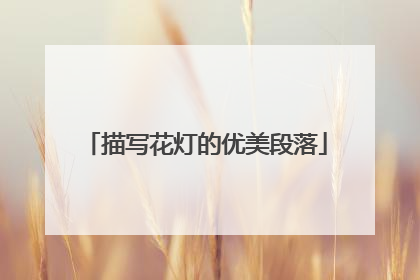 描写花灯的优美段落