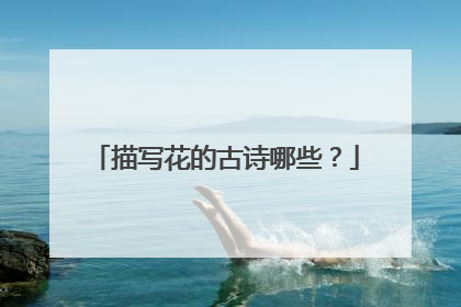 描写花的古诗哪些?