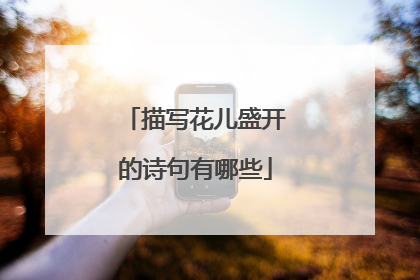 描写花儿盛开的诗句有哪些