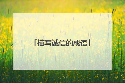 描写诚信的成语