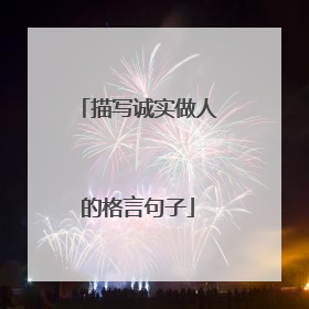描写诚实做人的格言句子
