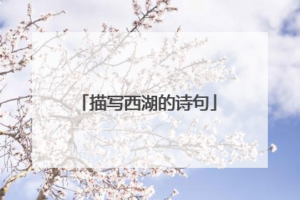 描写西湖的诗句