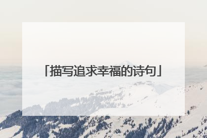描写追求幸福的诗句