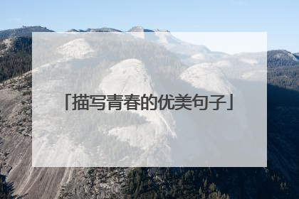 描写青春的优美句子