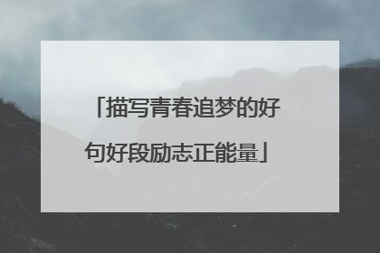 描写青春追梦的好句好段励志正能量