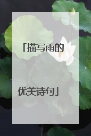 描写雨的优美诗句