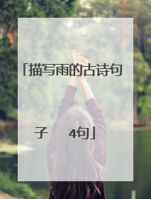 描写雨的古诗句子   4句
