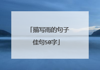 描写雨的句子佳句50字