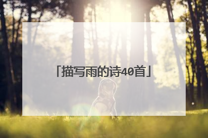描写雨的诗40首