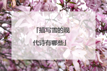描写雪的现代诗有哪些