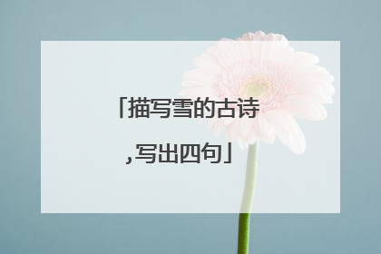 描写雪的古诗,写出四句