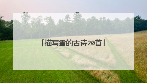 描写雪的古诗20首