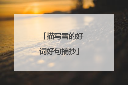 描写雪的好词好句摘抄