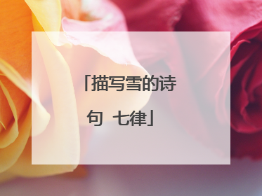 描写雪的诗句 七律