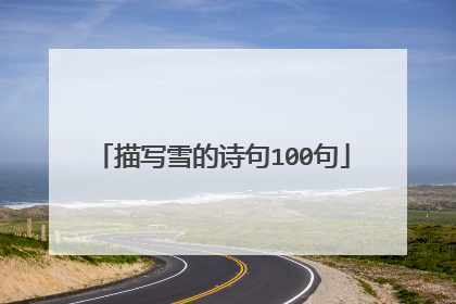 描写雪的诗句100句