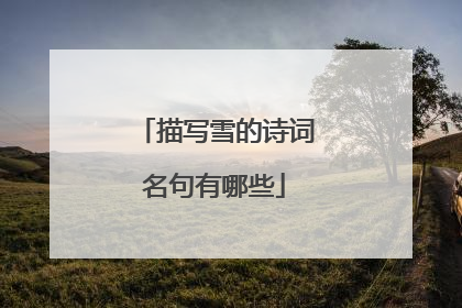 描写雪的诗词名句有哪些