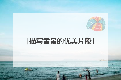 描写雪景的优美片段