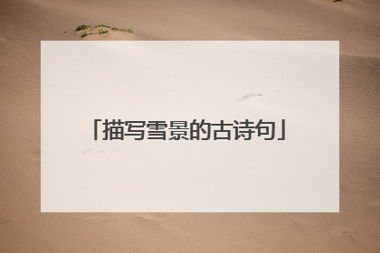 描写雪景的古诗句