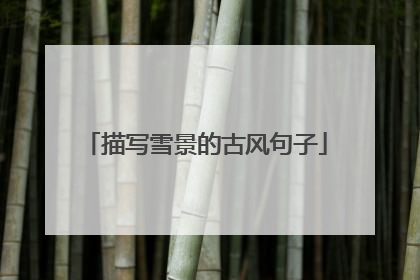 描写雪景的古风句子