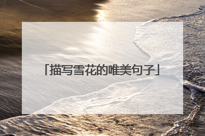 描写雪花的唯美句子