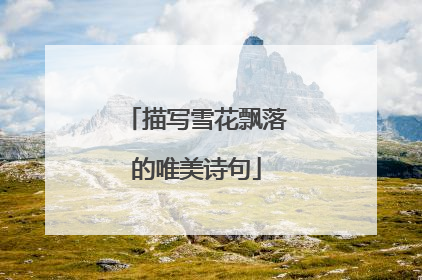 描写雪花飘落的唯美诗句