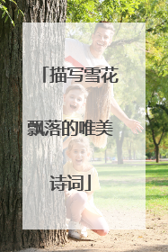 描写雪花飘落的唯美诗词