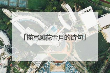 描写风花雪月的诗句