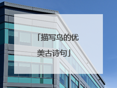 描写鸟的优美古诗句