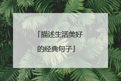 描述生活美好的经典句子