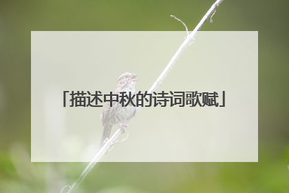描述中秋的诗词歌赋