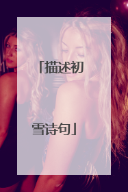 描述初雪诗句