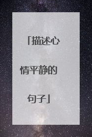 描述心情平静的句子