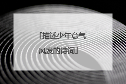 描述少年意气风发的诗词