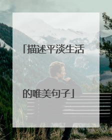 描述平淡生活的唯美句子