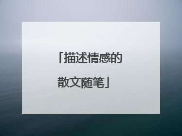 描述情感的散文随笔