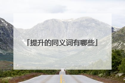 提升的同义词有哪些