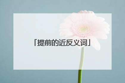 提前的近反义词