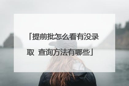 提前批怎么看有没录取 查询方法有哪些